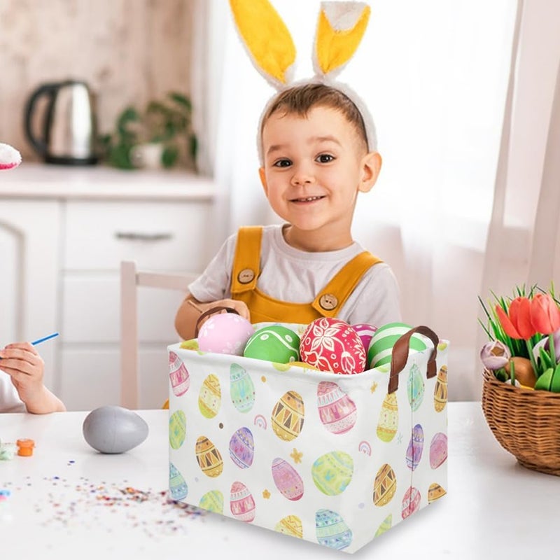 FXOCSHE FXOLCSHE Rectangular Easter basket,Laundry Hamper,Kids Toy Storage Basket for baby Bedroom,Kids Storage Bin,Toy Gift Organizerm,Home Decor(Love egg) - Image 3